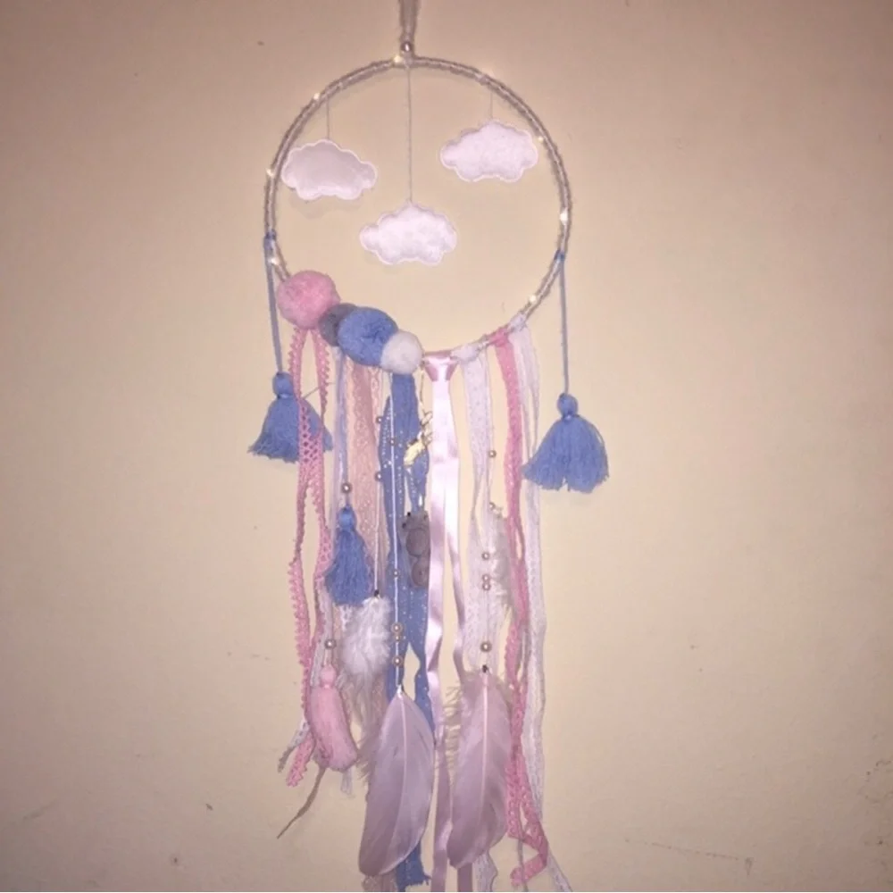 Pastel Blue & Pink Kids Dreamcatcher